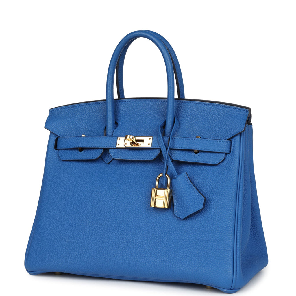 Birkin 25 Bleu Zellige Togo Gold Hardware Bag