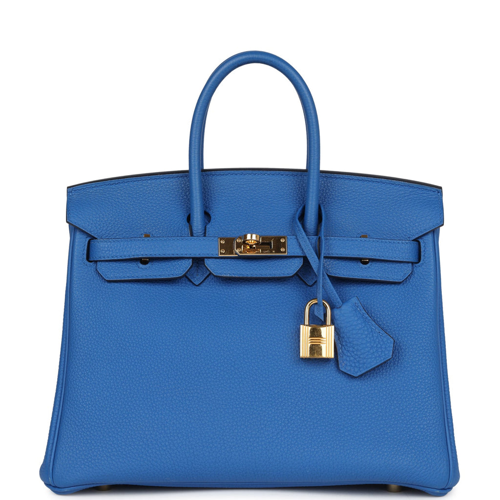 Birkin 25 Bleu Zellige Togo Gold Hardware Bag
