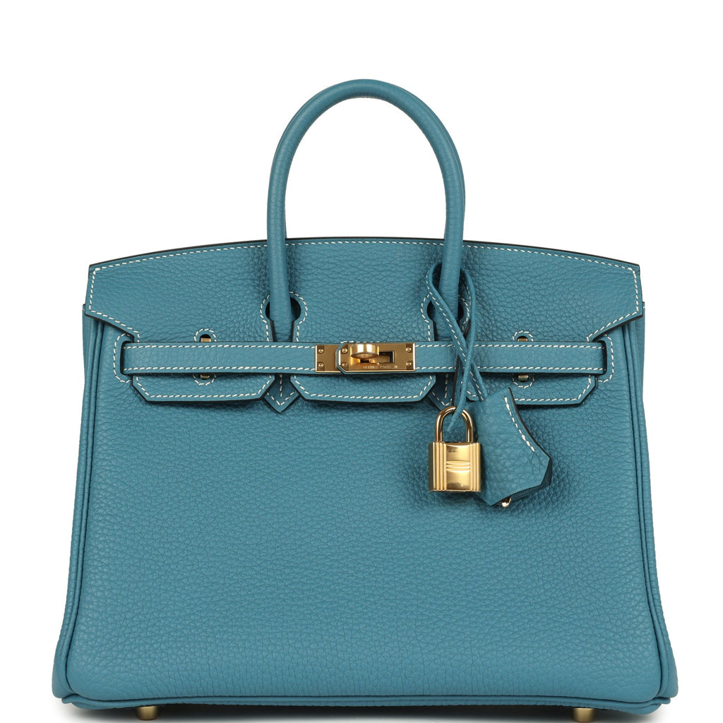 Birkin 25 Blue Jean Togo Gold Hardware Bag