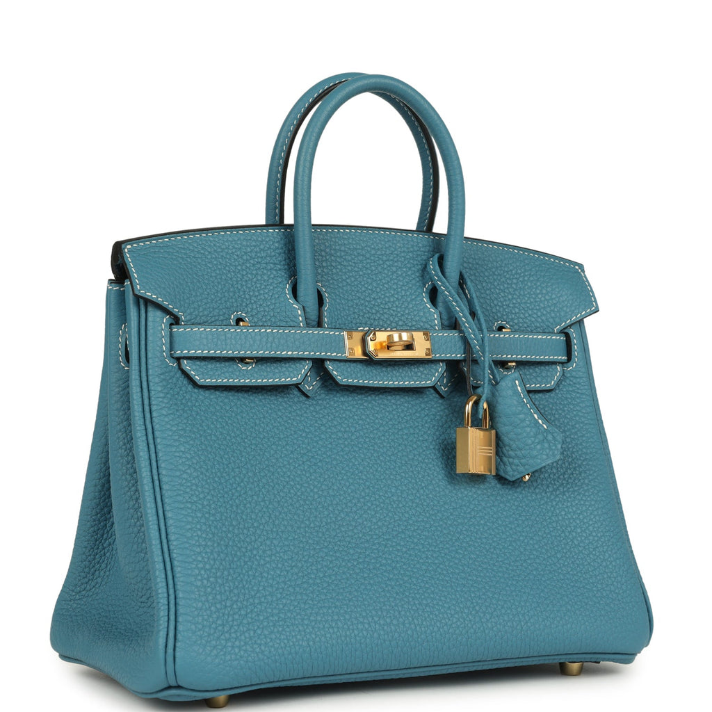 Birkin 25 Blue Jean Togo Gold Hardware Bag