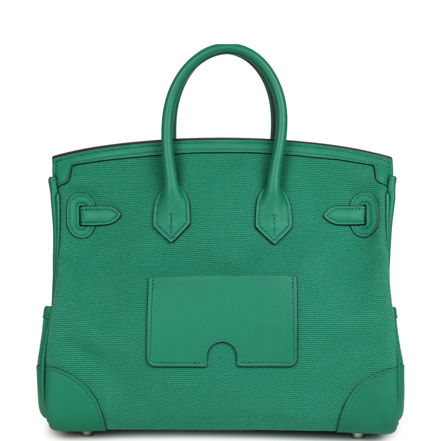 Birkin 25 Cargo Vert Vertigo Toile H and Swift Palladium Hardware Bag