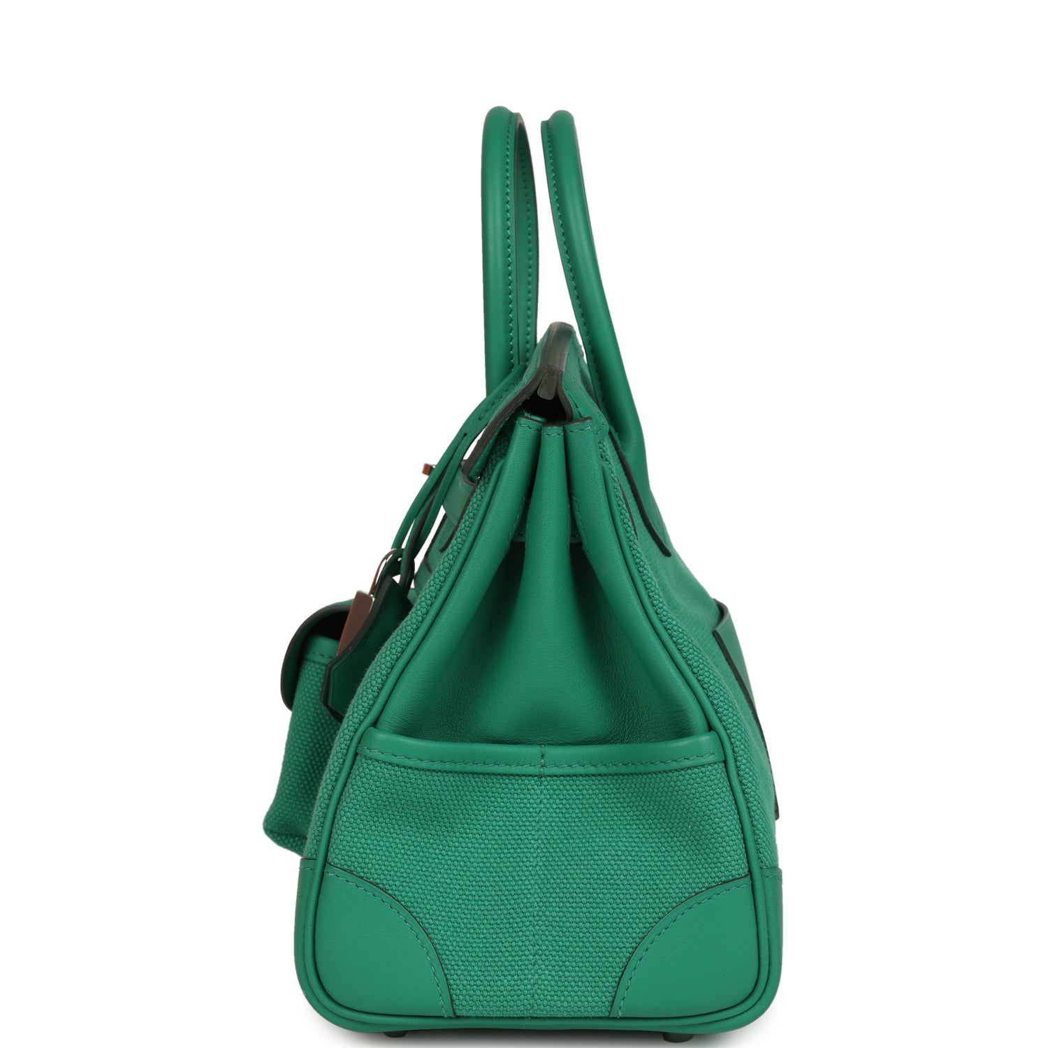 Birkin 25 Cargo Vert Vertigo Toile H and Swift Palladium Hardware Bag