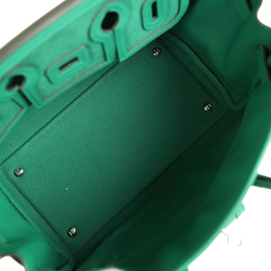 Birkin 25 Cargo Vert Vertigo Toile H and Swift Palladium Hardware Bag