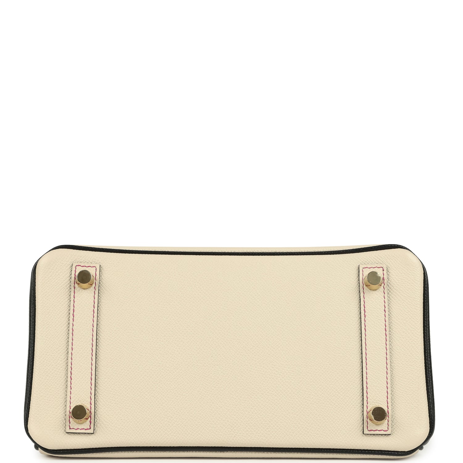 Birkin 25 Craie and Black Epsom Brushed Gold Hardware Bag