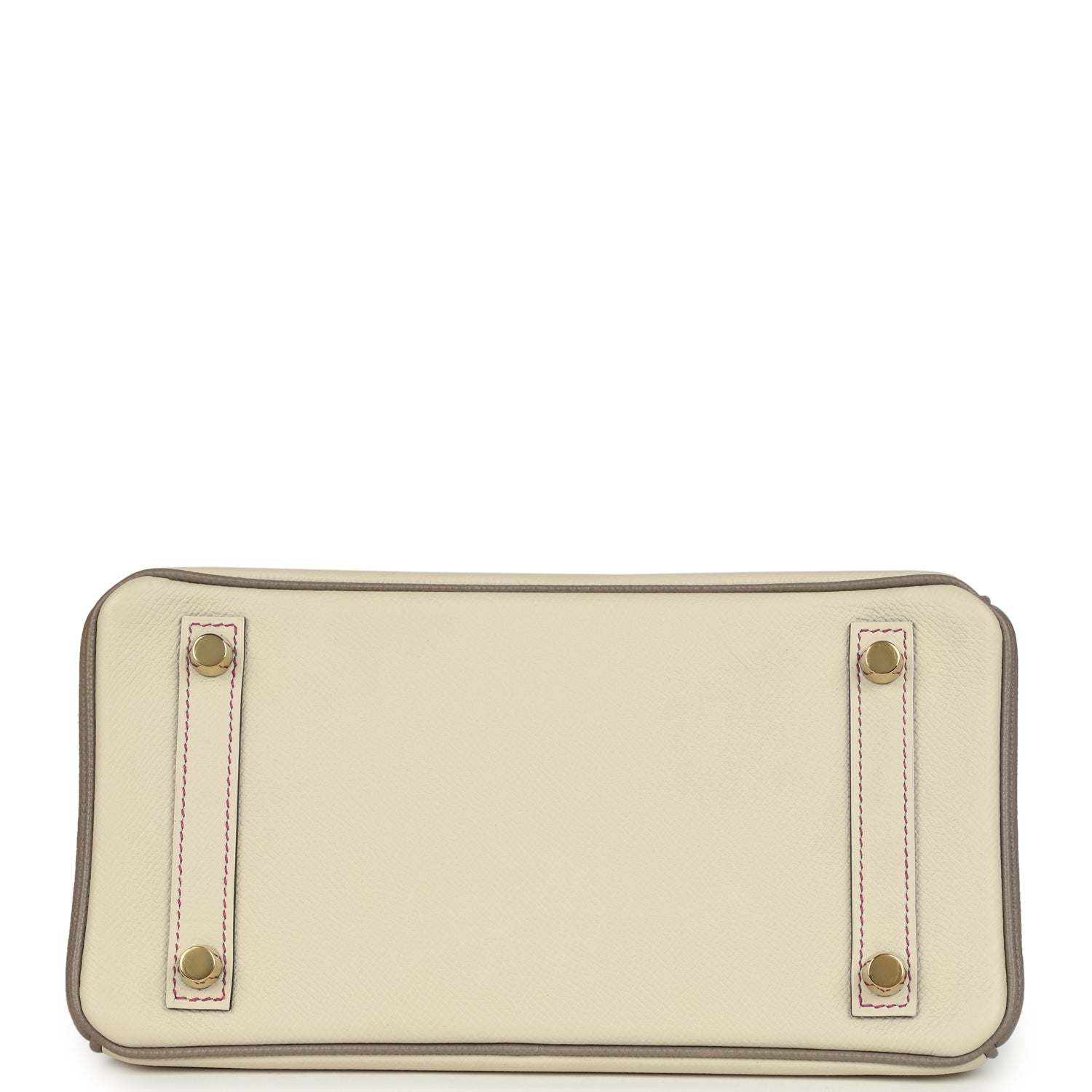 Birkin 25 Craie and Gris Asphalte Epsom Brushed Gold Hardware Bag