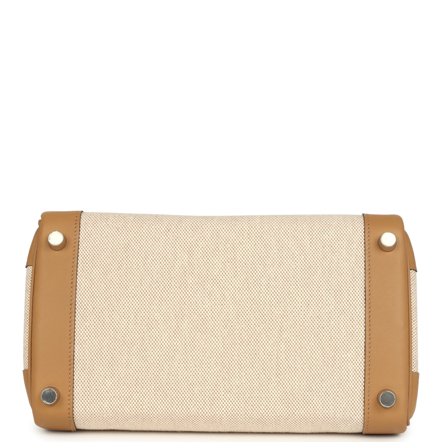 Birkin 25 Ecru and Beige Toile H Canvas and Biscuit Swift Palladium Hardware Bag