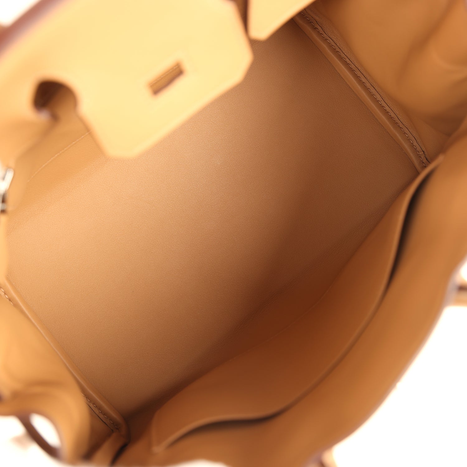 Birkin 25 Ecru and Beige Toile H Canvas and Biscuit Swift Palladium Hardware Bag