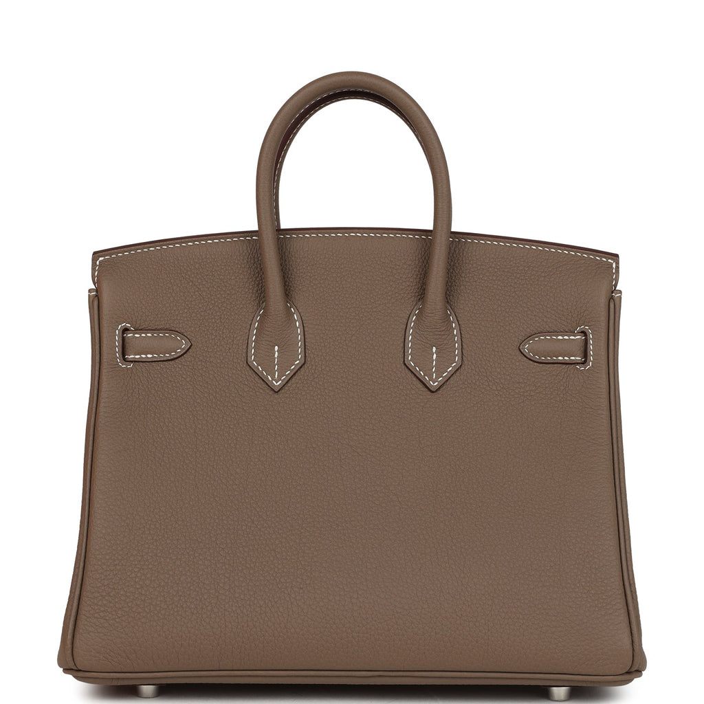 Birkin 25 Etoupe Togo Brushed Palladium Hardware Bag