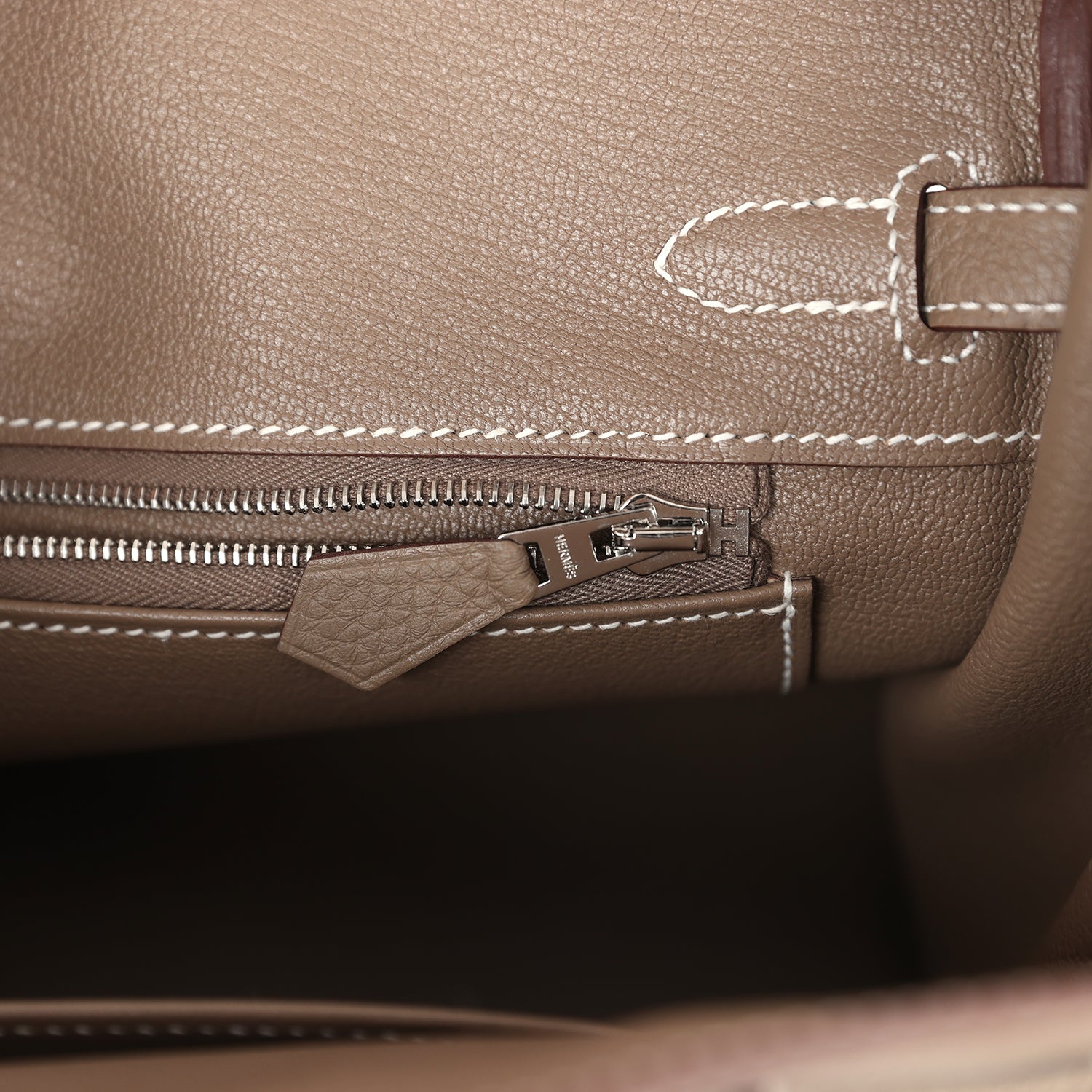 Birkin 25 Etoupe Togo Brushed Palladium Hardware Bag