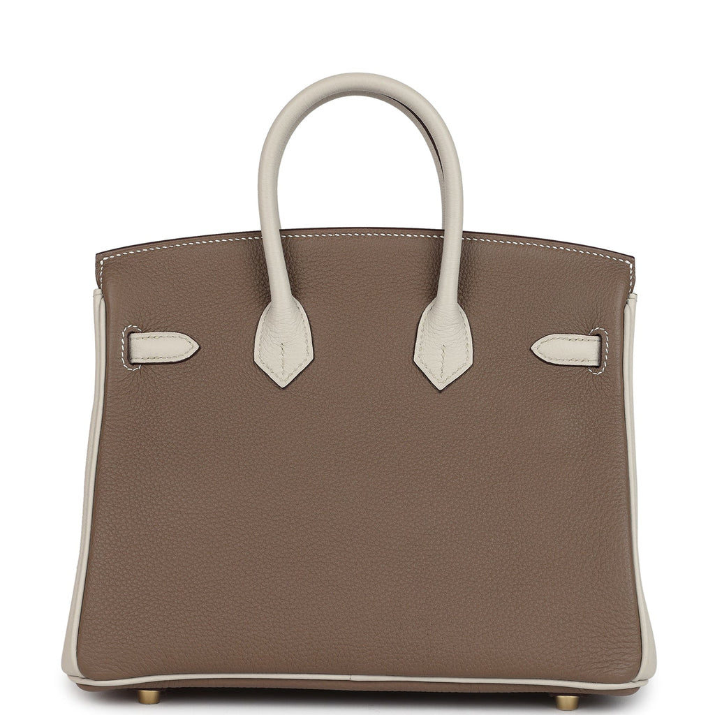 Birkin 25 Etoupe and Craie Togo Gold Hardware Bag