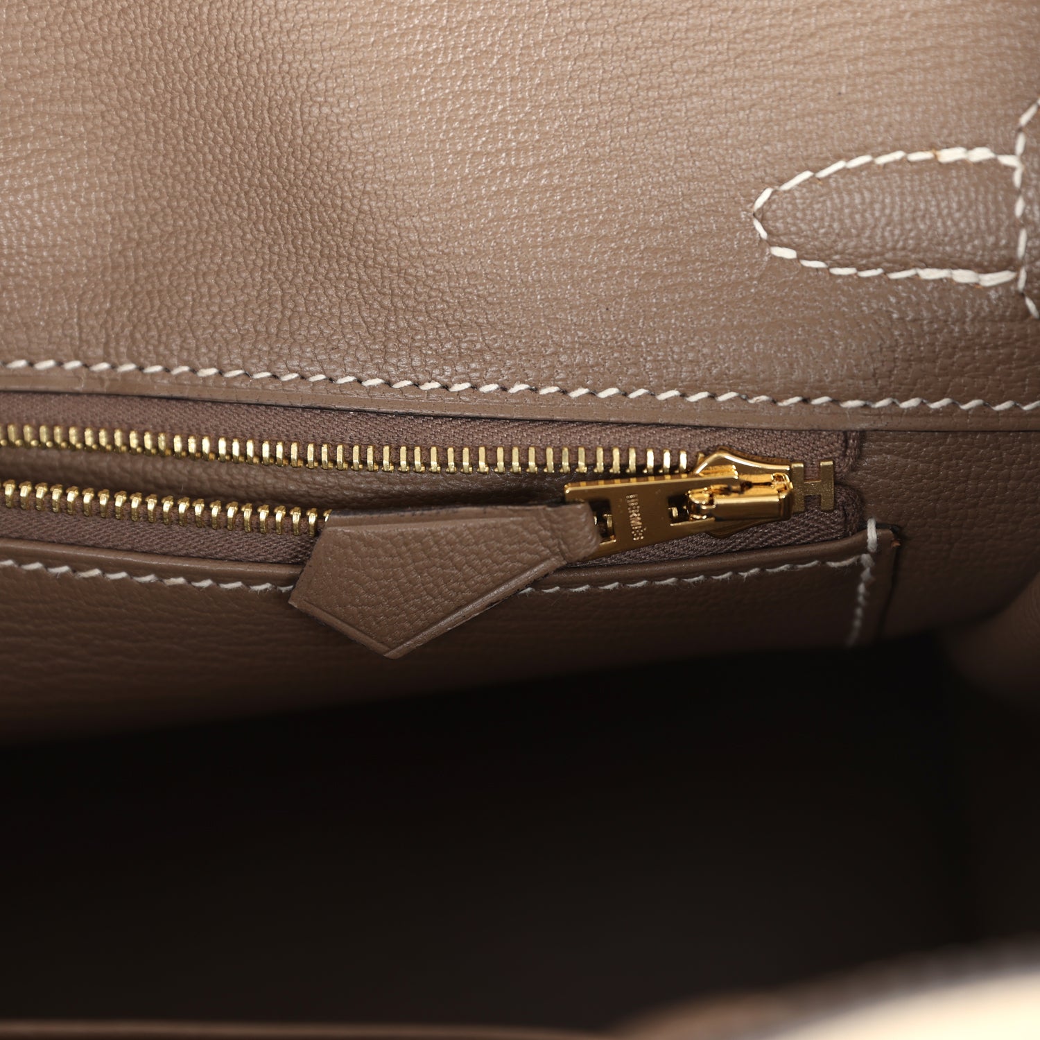 Birkin 25 Etoupe and Trench Togo Brushed Gold Hardware Bag
