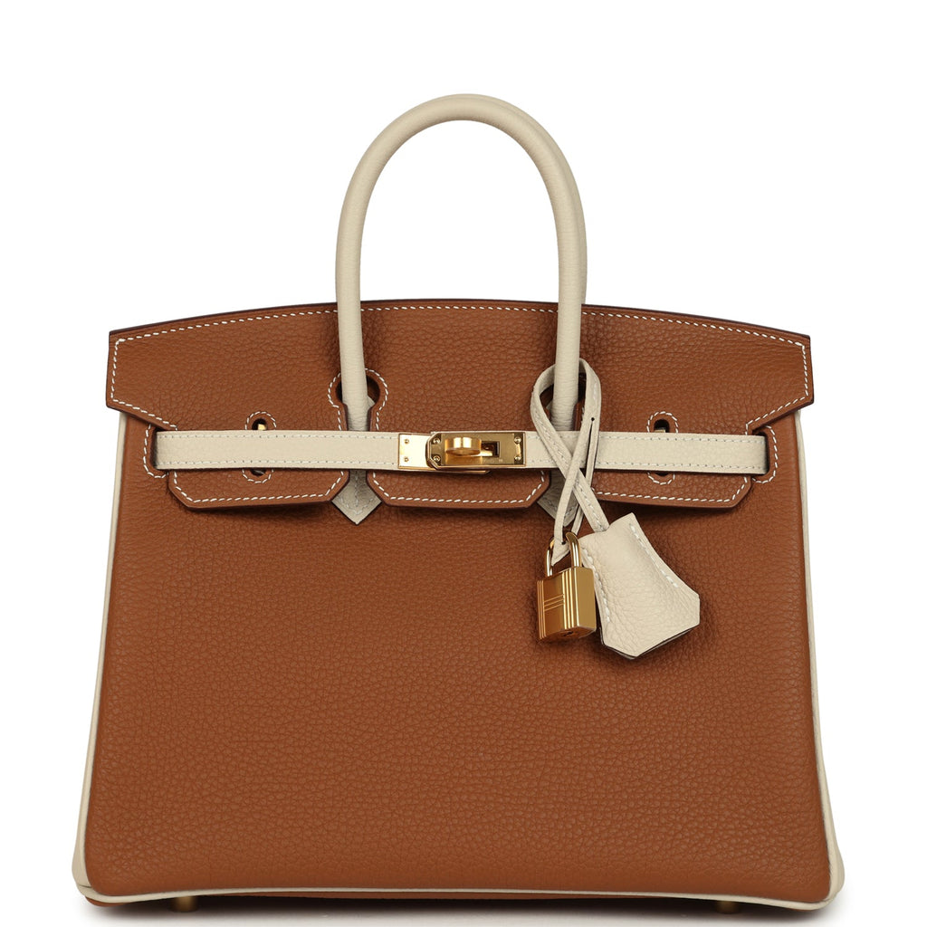 Birkin 25 Gold and Craie Togo Gold Hardware Bag