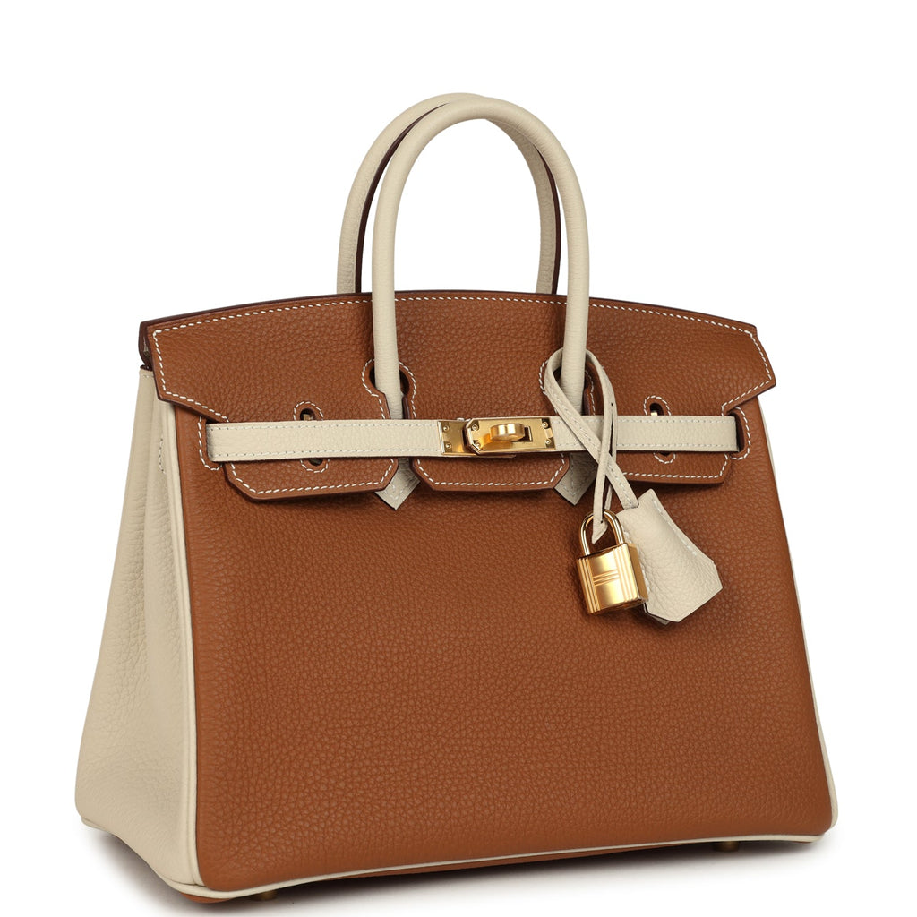 Birkin 25 Gold and Craie Togo Gold Hardware Bag
