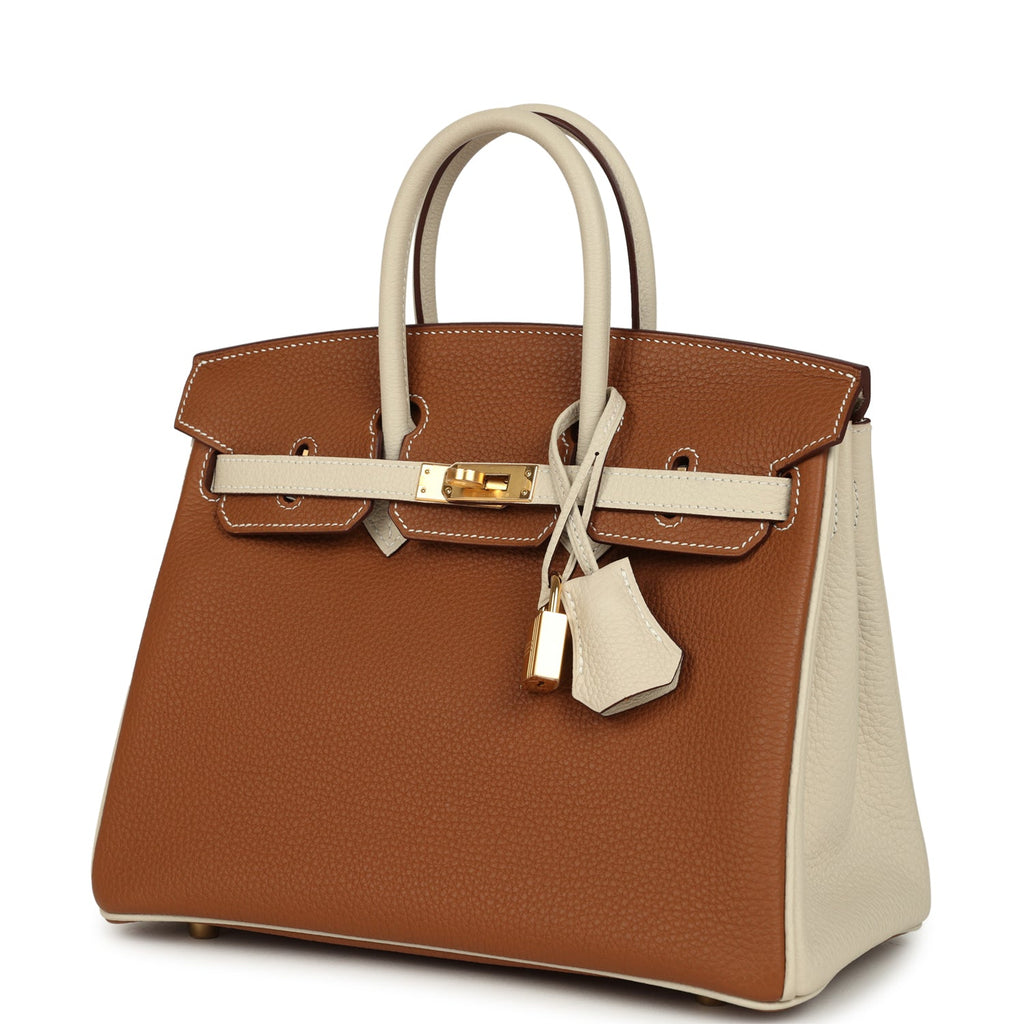 Birkin 25 Gold and Craie Togo Gold Hardware Bag