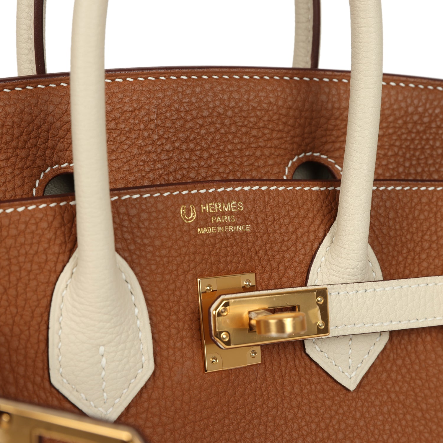 Birkin 25 Gold and Craie Togo Gold Hardware Bag
