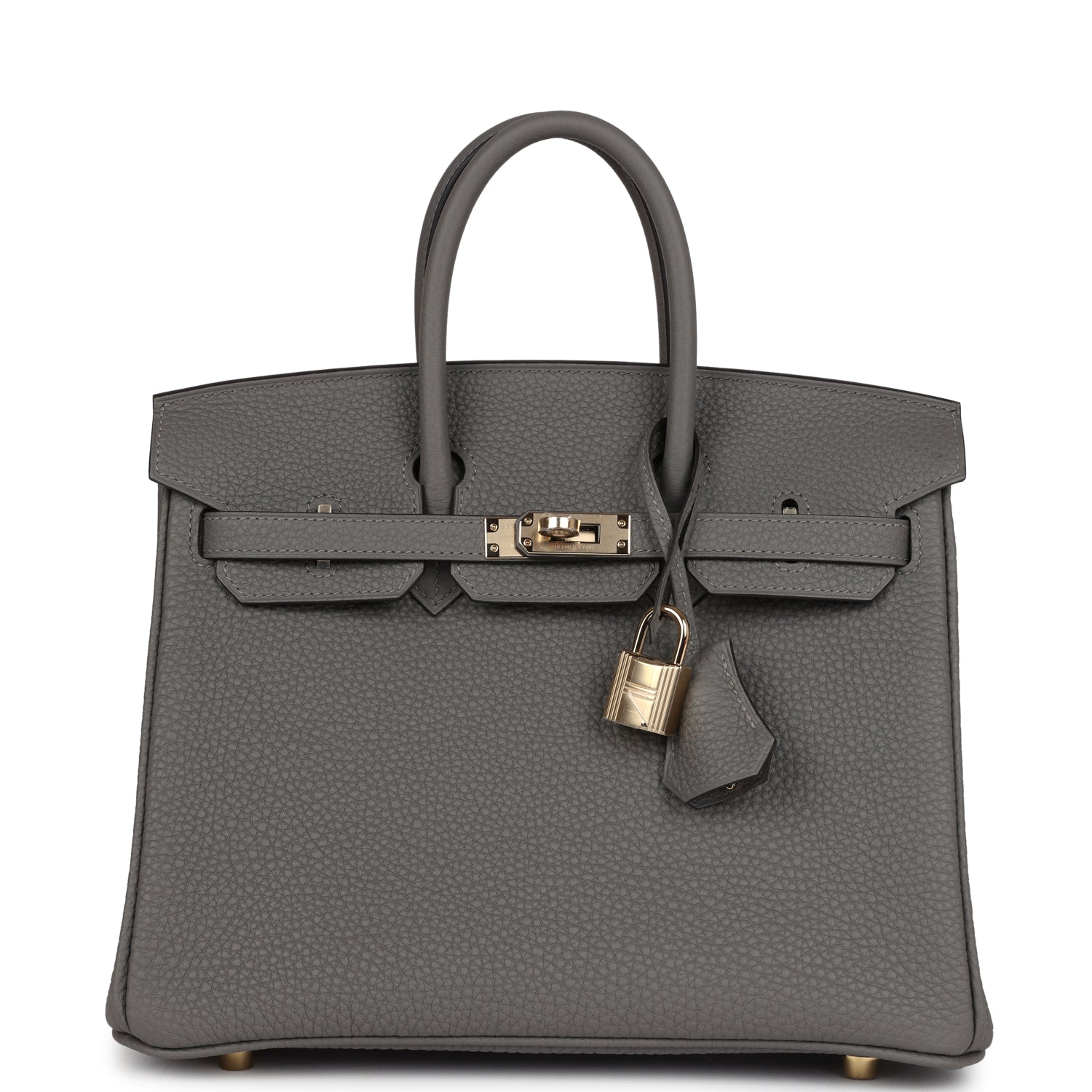 Birkin 25 Gris Meyer Togo Permabrass Hardware Bag