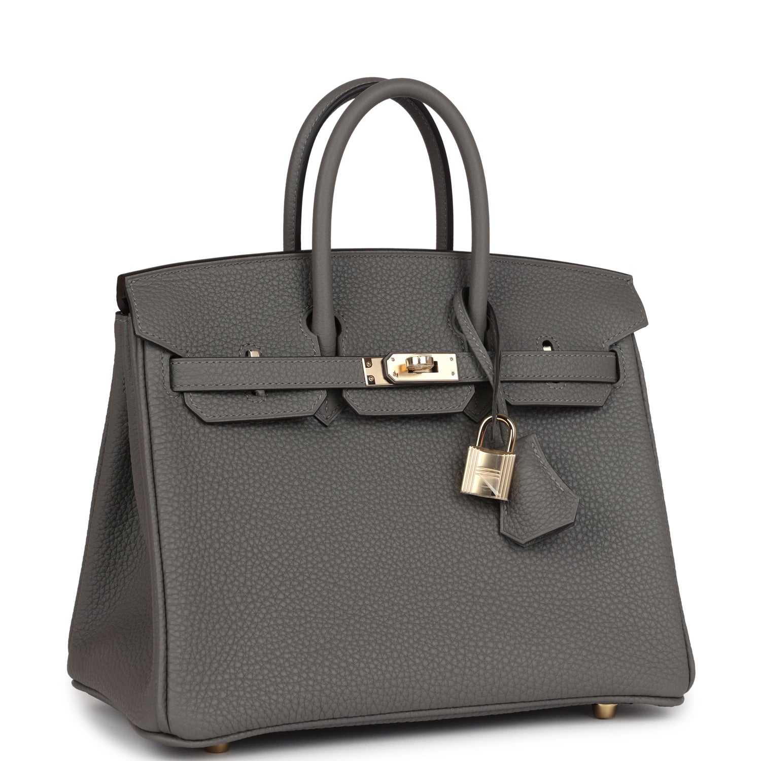 Birkin 25 Gris Meyer Togo Permabrass Hardware Bag