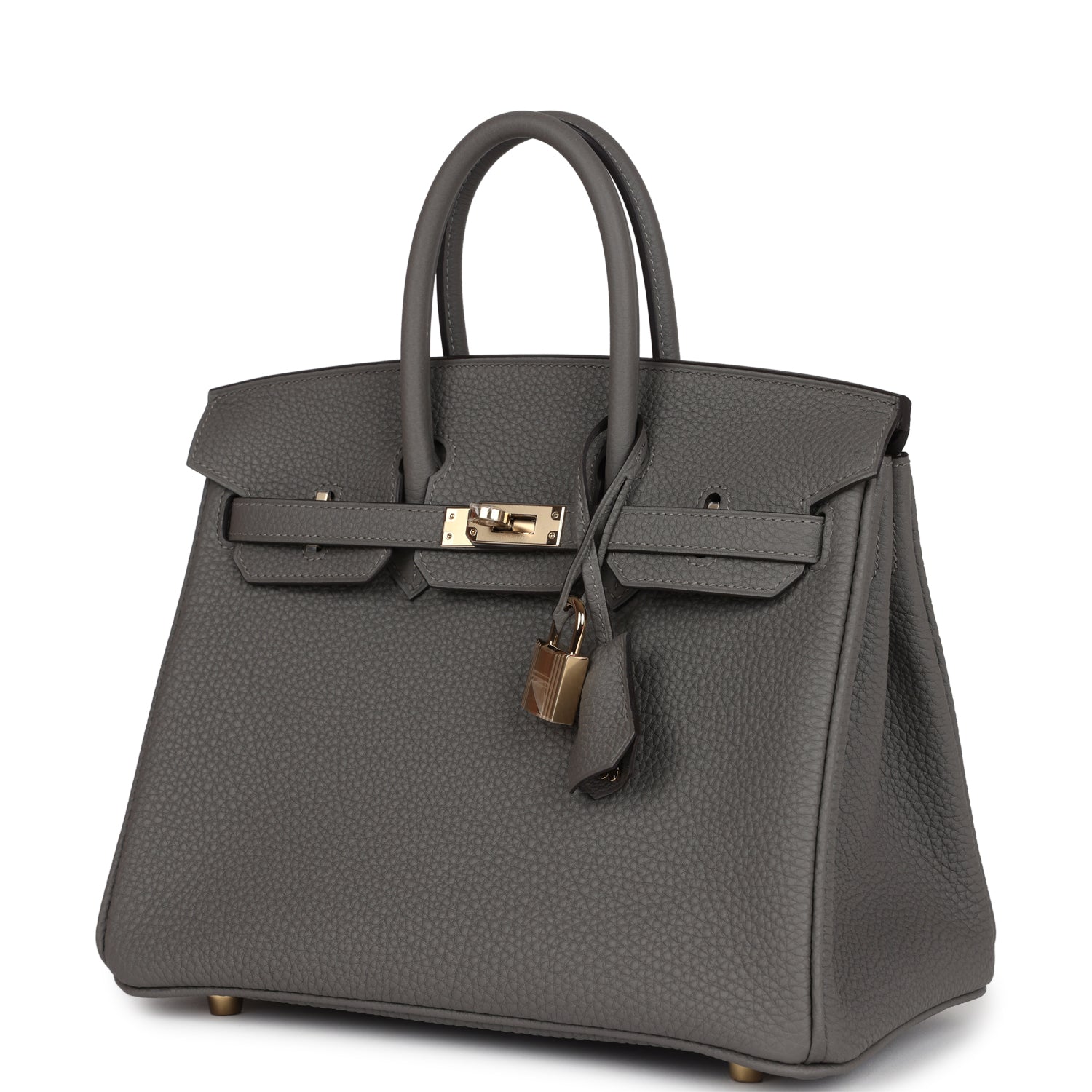Birkin 25 Gris Meyer Togo Permabrass Hardware Bag