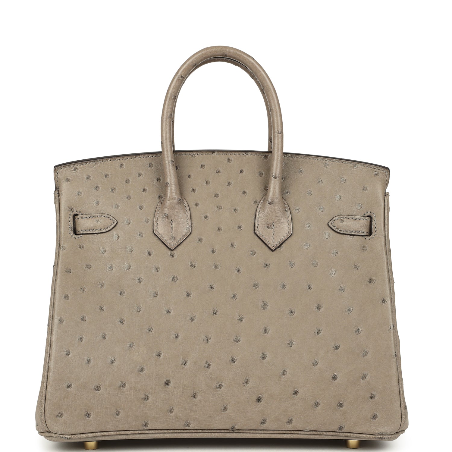 Birkin 25 Gris Tourterelle Ostrich Gold Hardware Bag