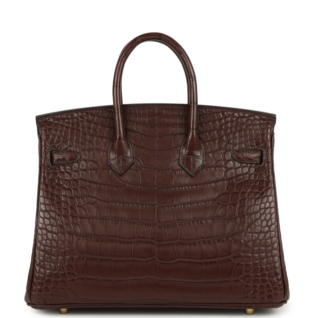 Birkin 25 Havane Matte Alligator Gold Hardware Bag