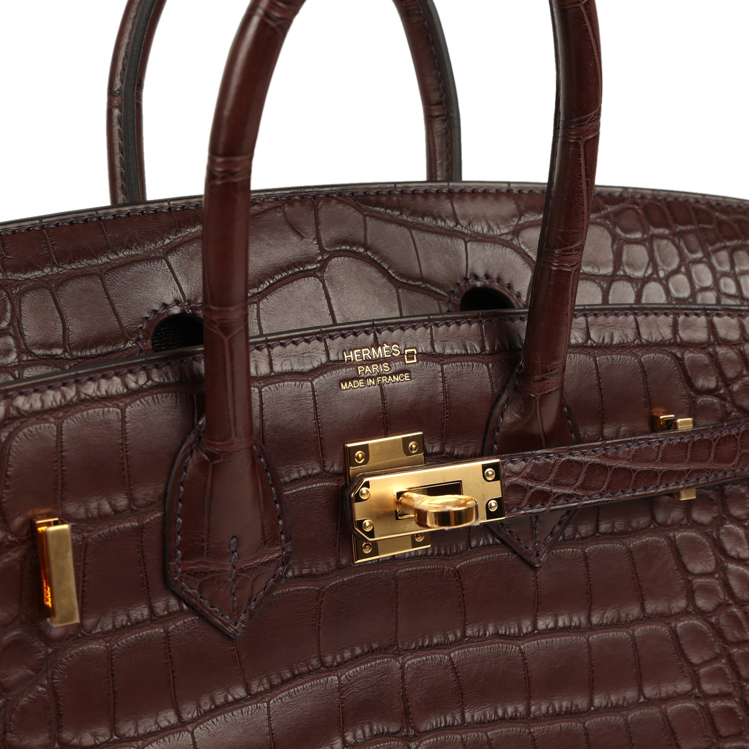 Birkin 25 Havane Matte Alligator Gold Hardware Bag