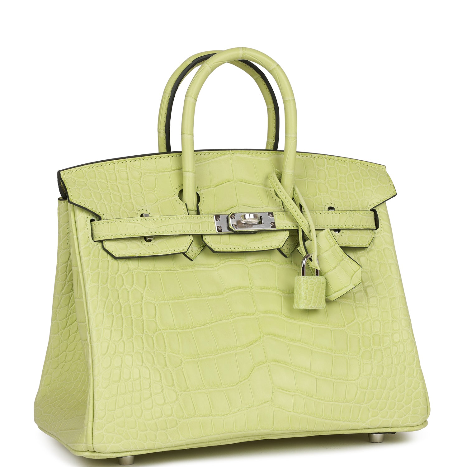 Birkin 25 Jaune Bourgeon Matte Alligator Palladium Hardware Bag