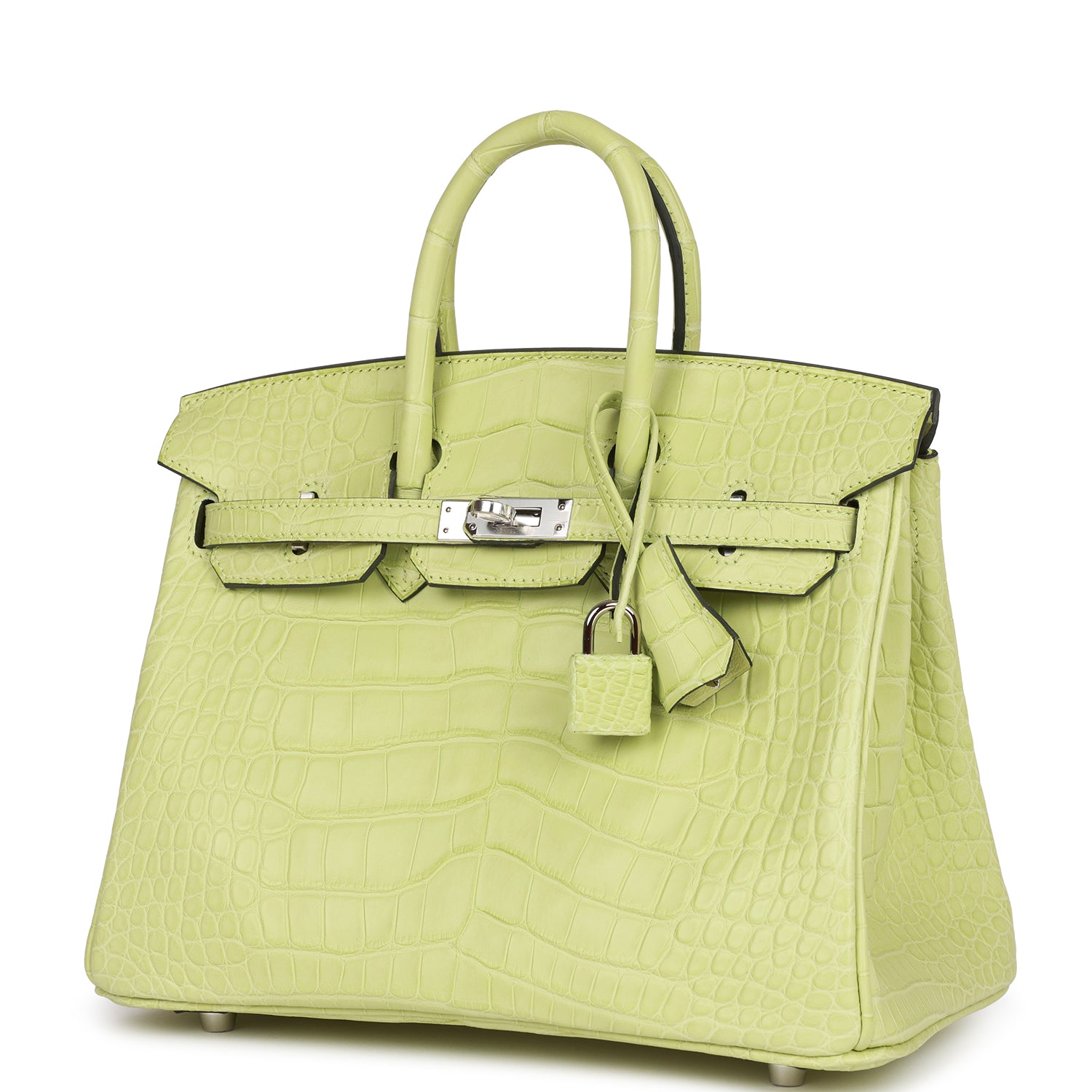 Birkin 25 Jaune Bourgeon Matte Alligator Palladium Hardware Bag