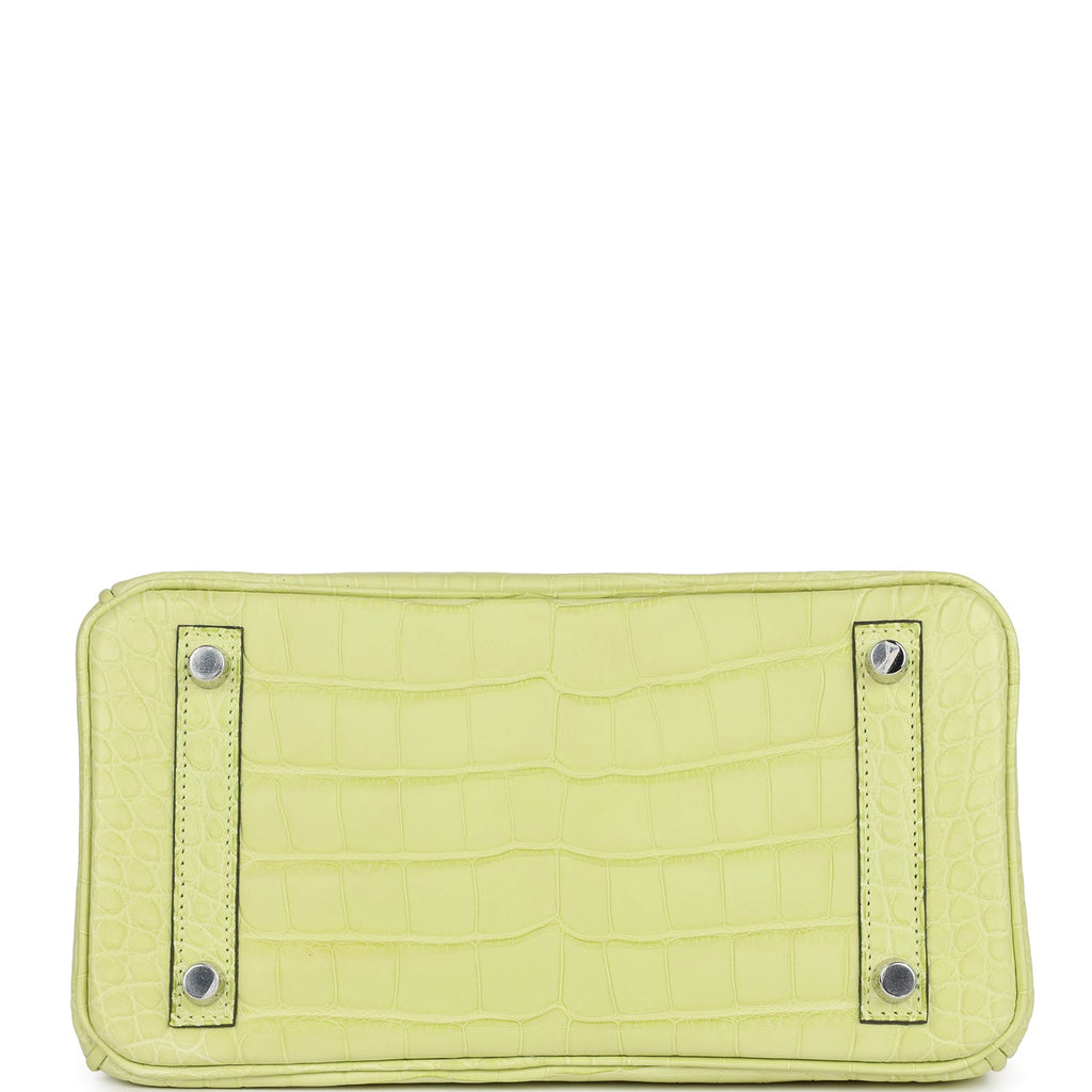 Birkin 25 Jaune Bourgeon Matte Alligator Palladium Hardware Bag