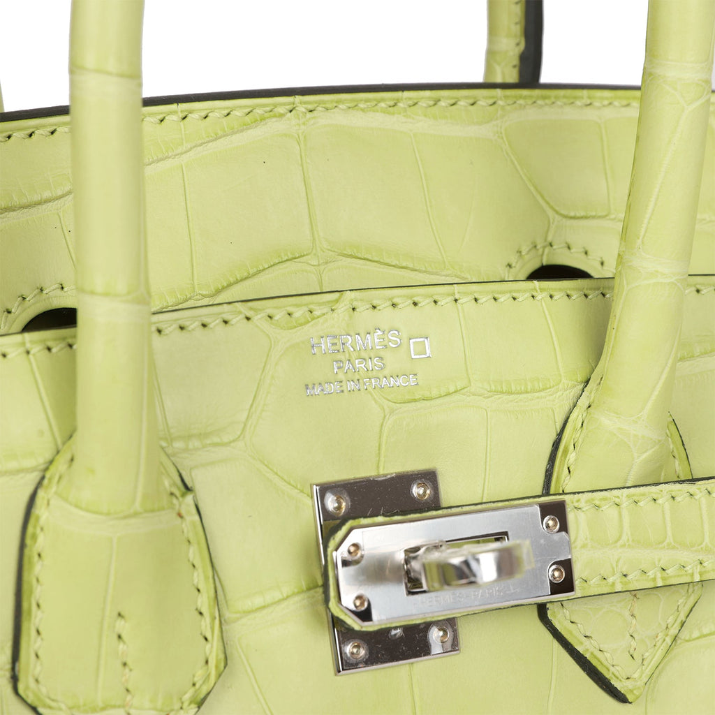 Birkin 25 Jaune Bourgeon Matte Alligator Palladium Hardware Bag