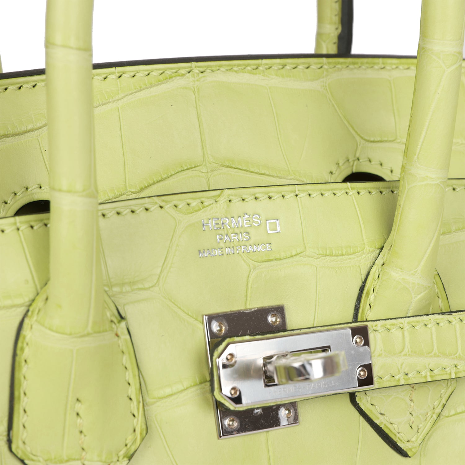 Birkin 25 Jaune Bourgeon Matte Alligator Palladium Hardware Bag