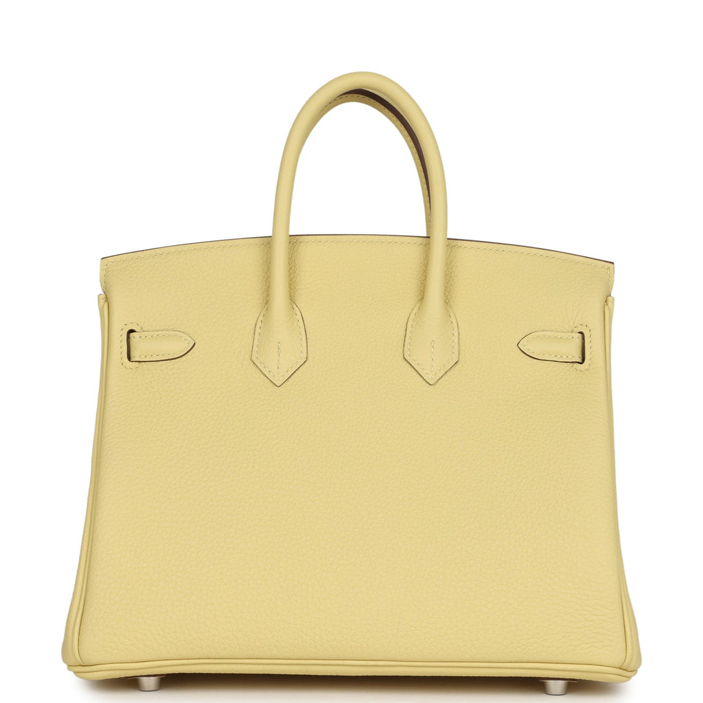 Birkin 25 Jaune Poussin Togo Palladium Hardware Bag