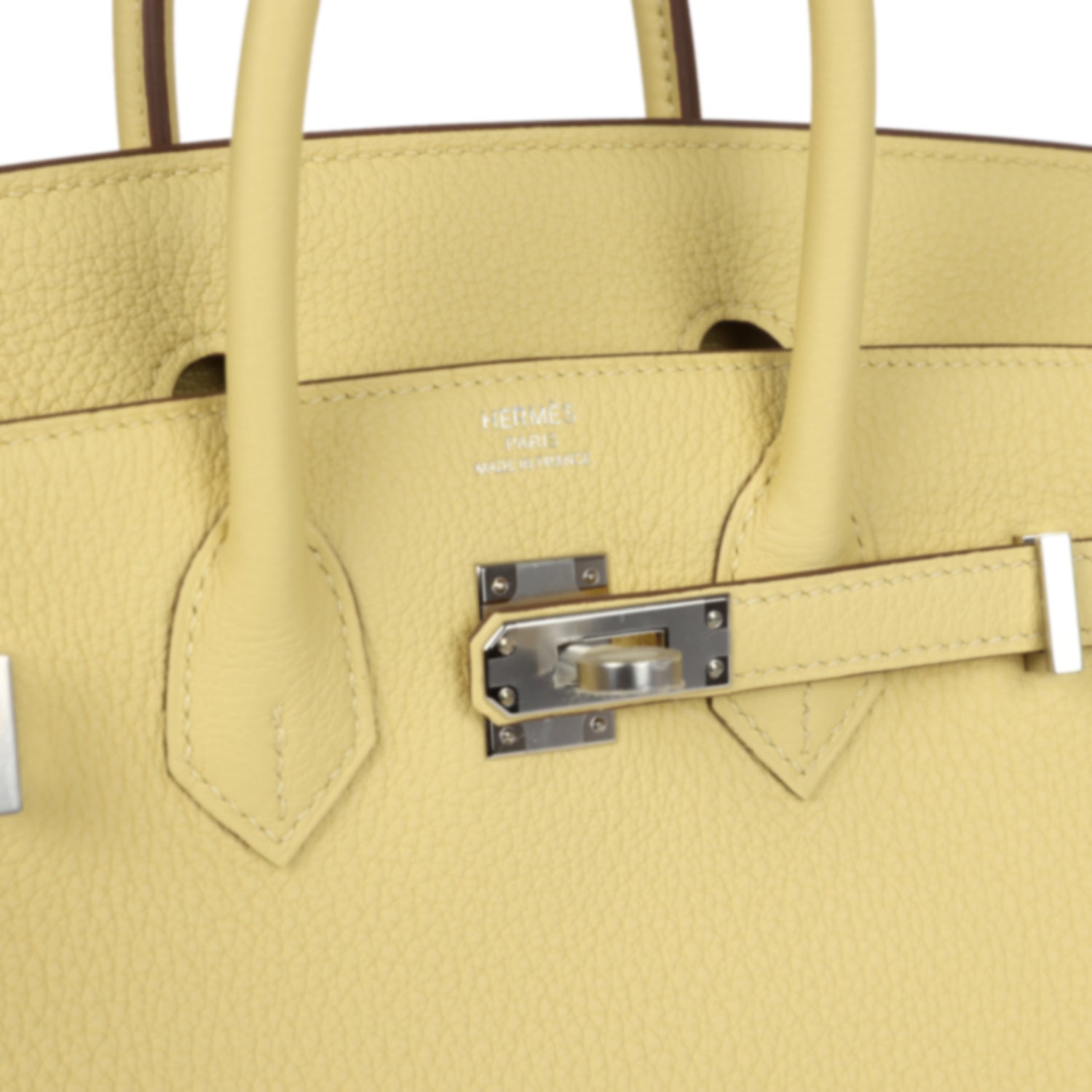 Birkin 25 Jaune Poussin Togo Palladium Hardware Bag