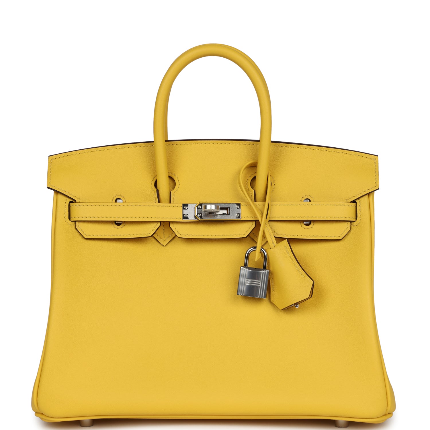 Birkin 25 Jaune de Naples Swift Palladium Hardware Bag
