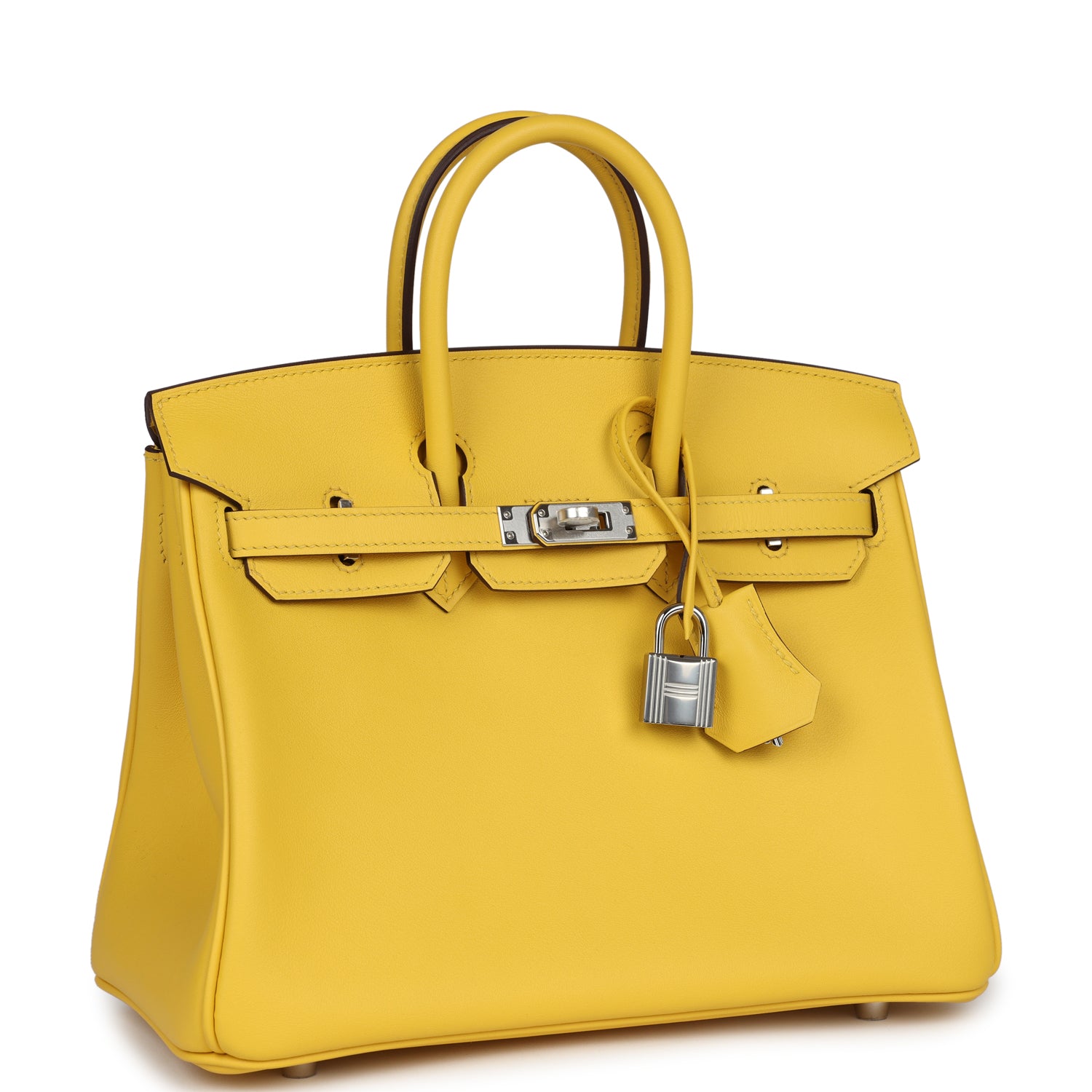 Birkin 25 Jaune de Naples Swift Palladium Hardware Bag