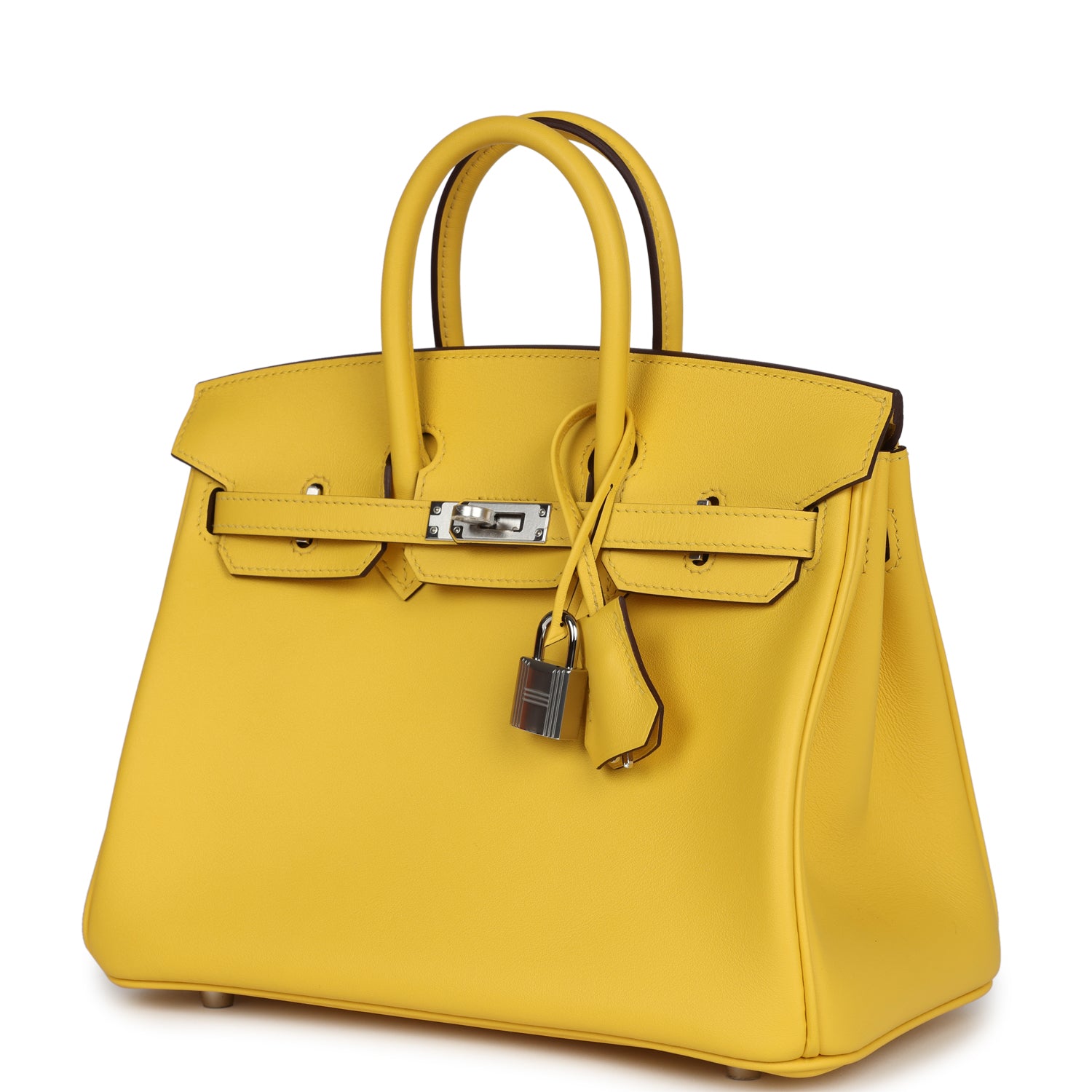 Birkin 25 Jaune de Naples Swift Palladium Hardware Bag
