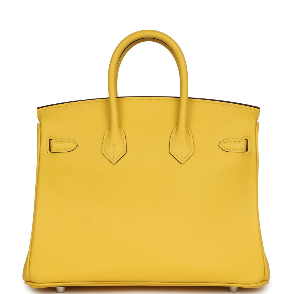 Birkin 25 Jaune de Naples Swift Palladium Hardware Bag