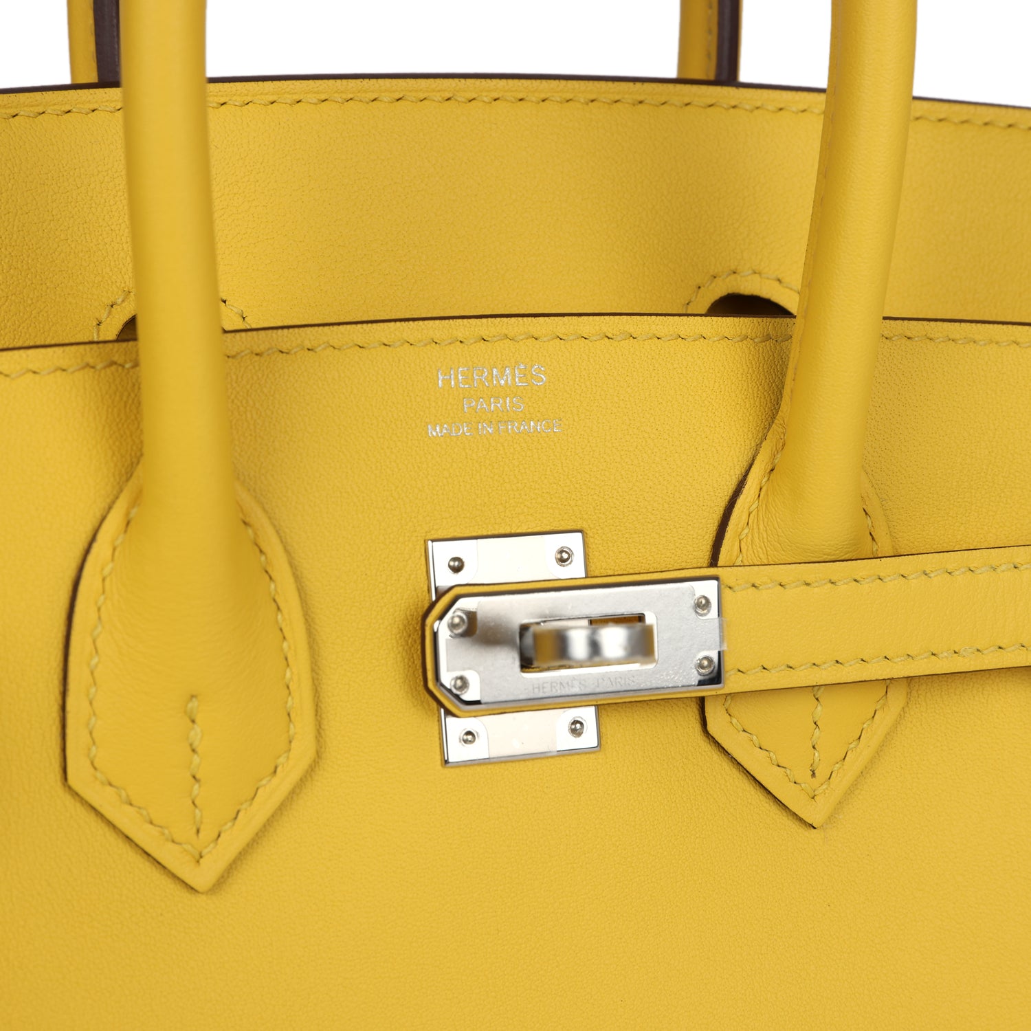 Birkin 25 Jaune de Naples Swift Palladium Hardware Bag