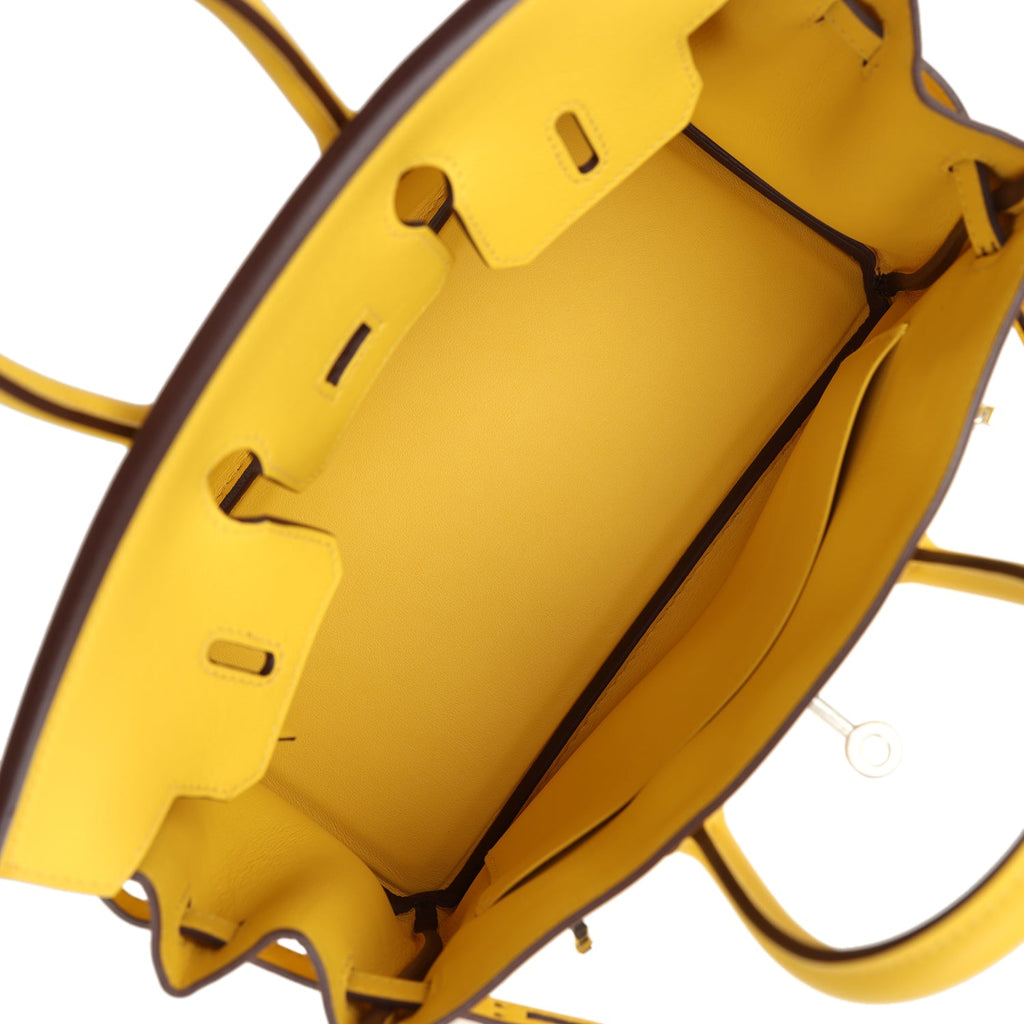 Birkin 25 Jaune de Naples Swift Palladium Hardware Bag