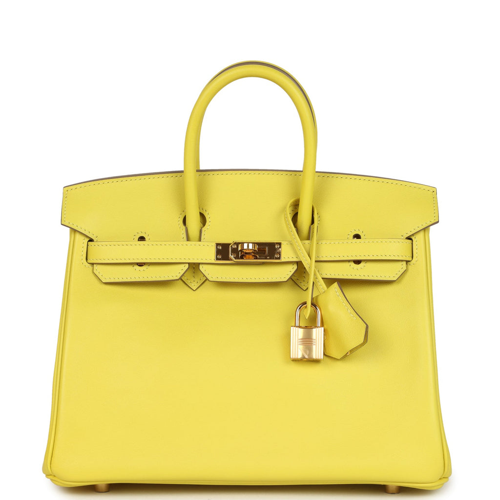 Birkin 25 Lime Swift Gold Hardware Bag
