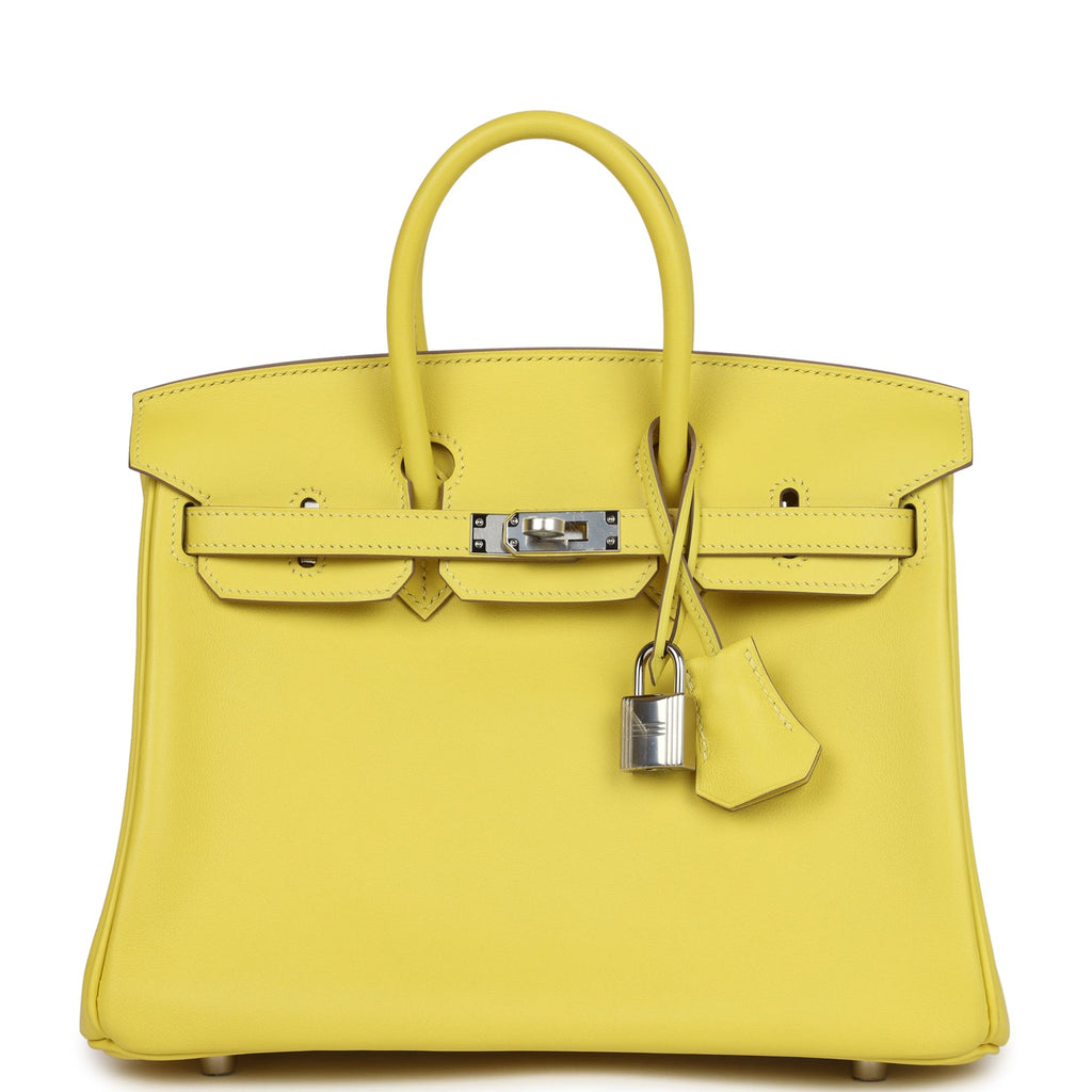 Birkin 25 Lime Swift Palladium Hardware Bag
