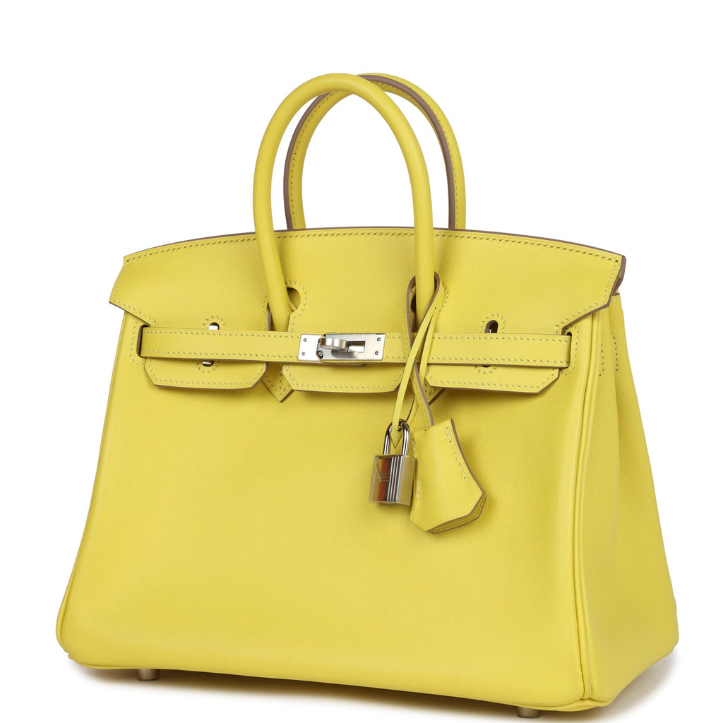 Birkin 25 Lime Swift Palladium Hardware Bag