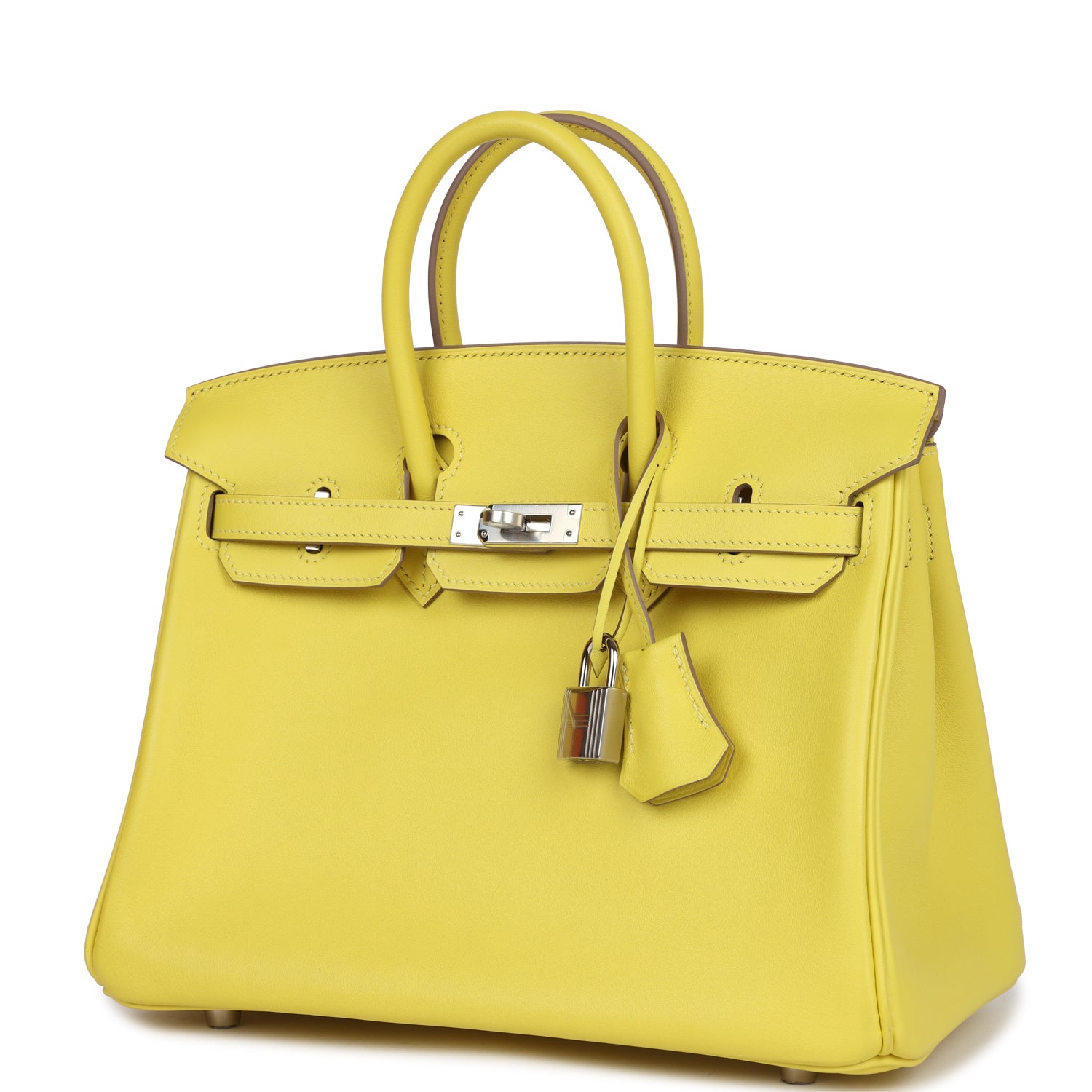 Birkin 25 Lime Swift Palladium Hardware Bag