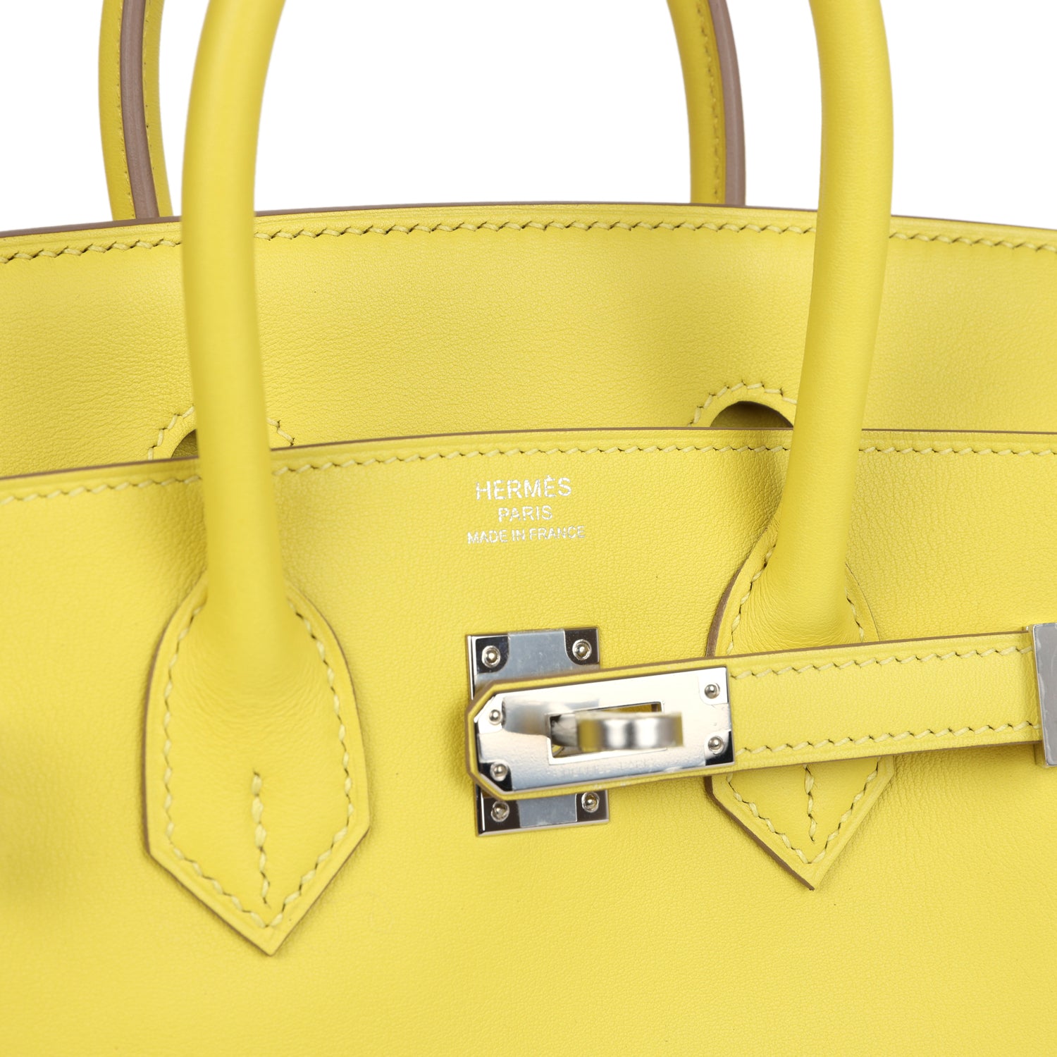Birkin 25 Lime Swift Palladium Hardware Bag