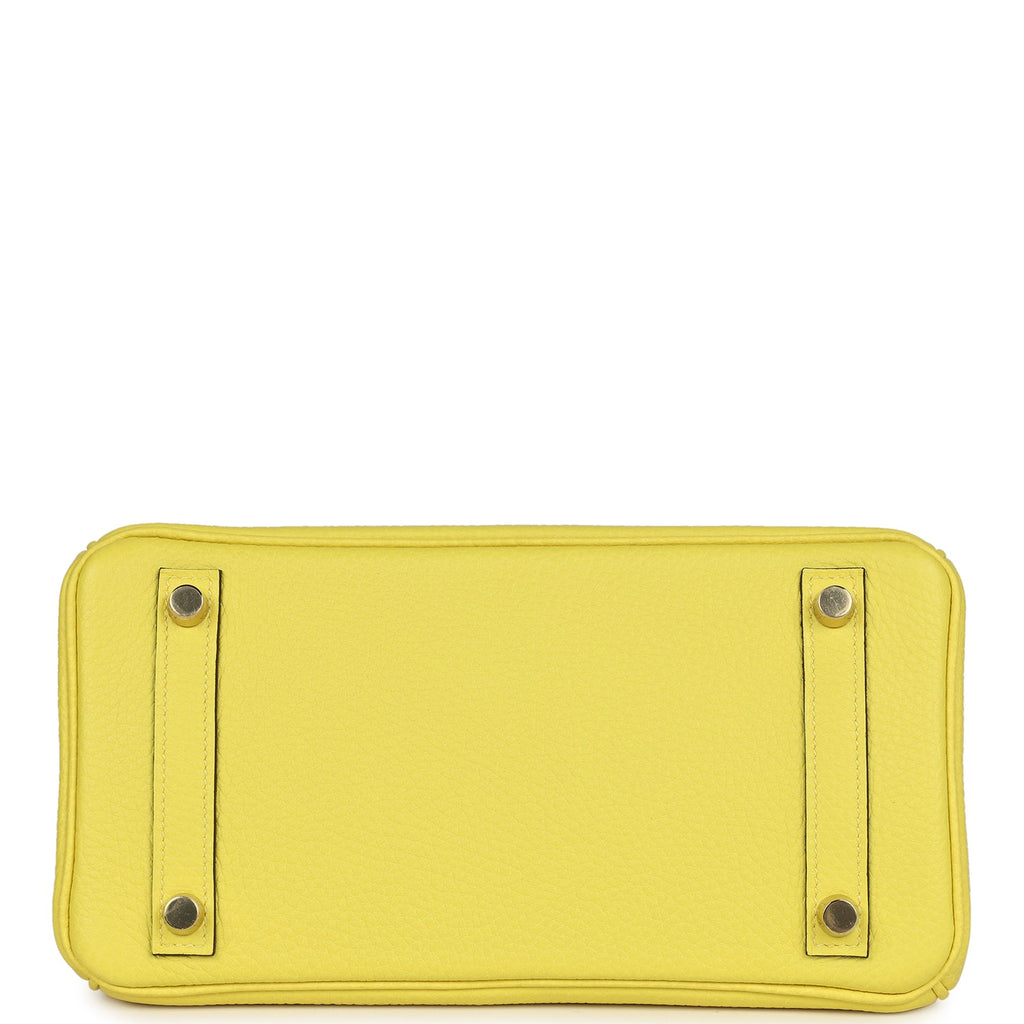 Birkin 25 Lime Verso Clemence Permabrass Hardware Bag