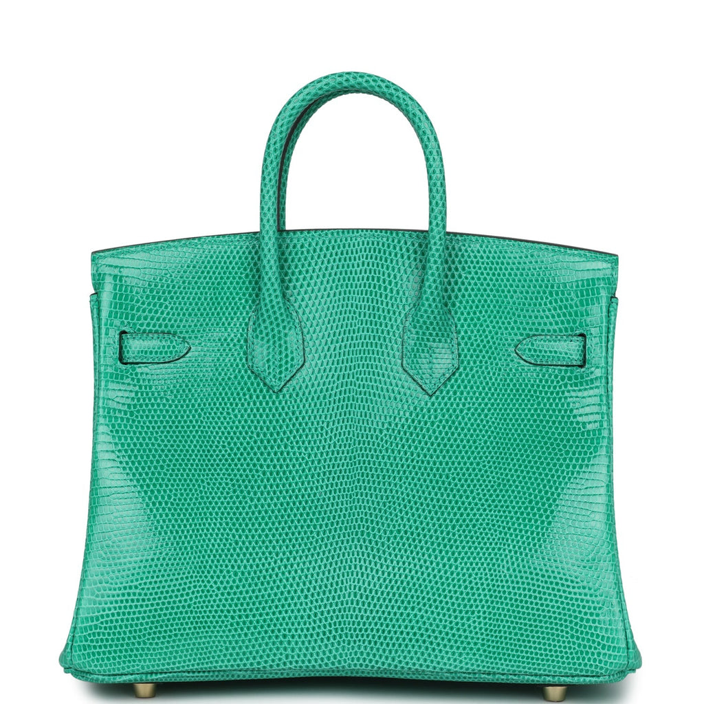 Birkin 25 Menthe Varanus Niloticus Lizard Gold Hardware Bag