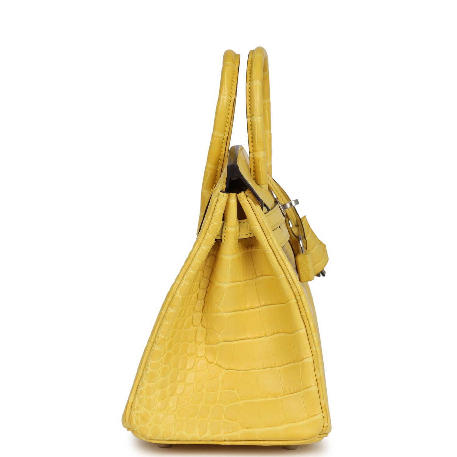 Birkin 25 Mimosa Matte Alligator Palladium Hardware Bag