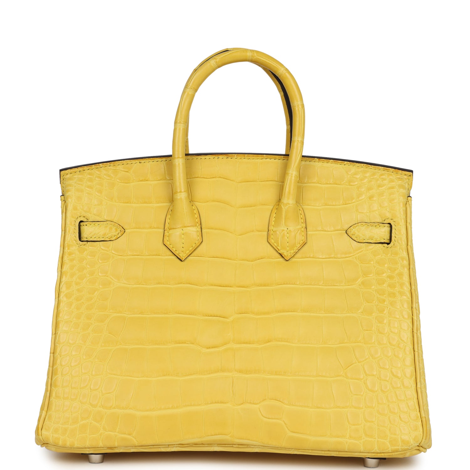 Birkin 25 Mimosa Matte Alligator Palladium Hardware Bag