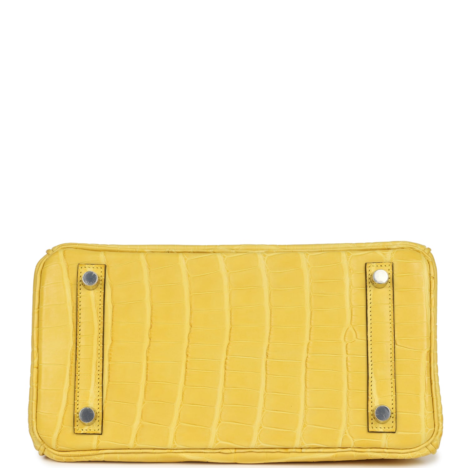 Birkin 25 Mimosa Matte Alligator Palladium Hardware Bag
