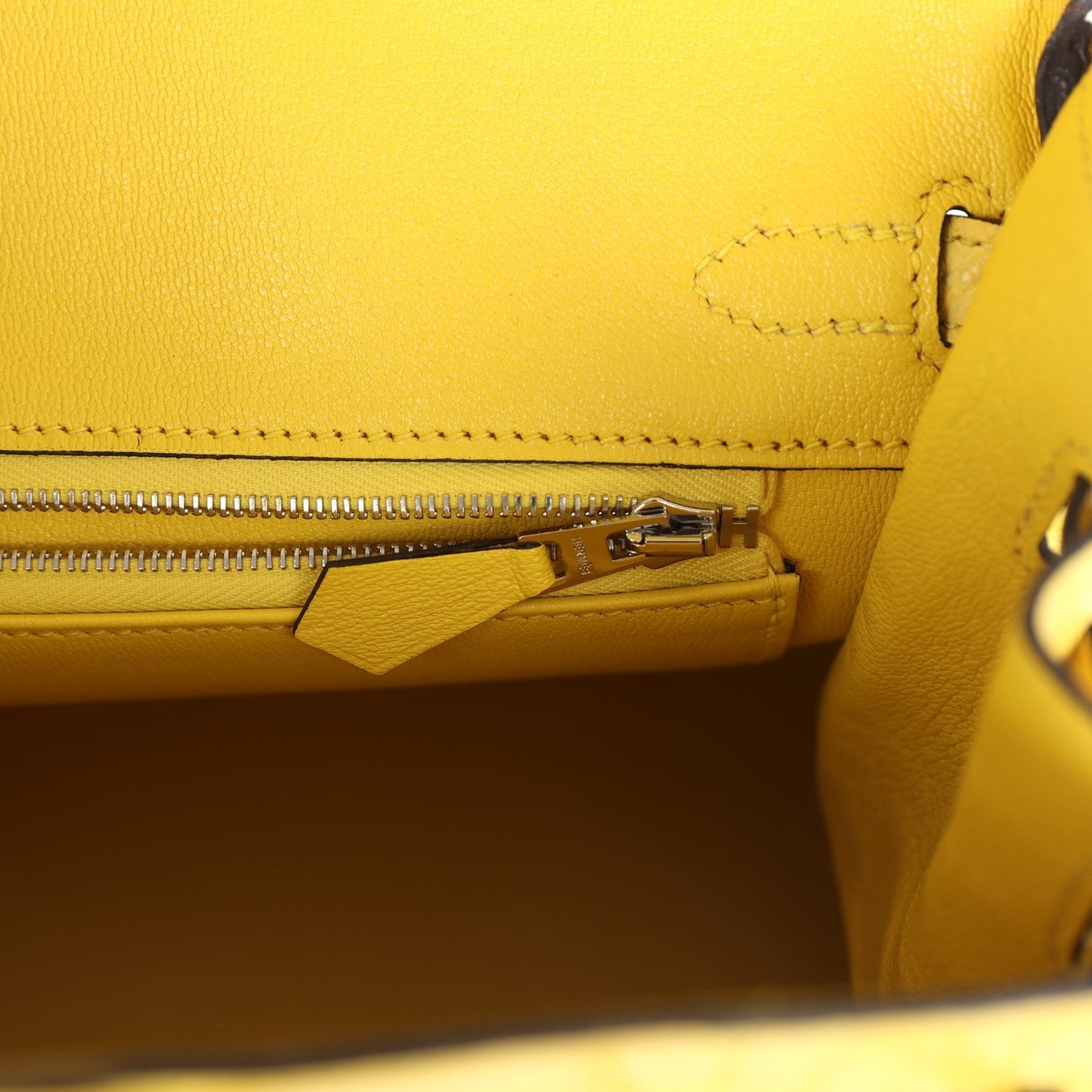 Birkin 25 Mimosa Matte Alligator Palladium Hardware Bag