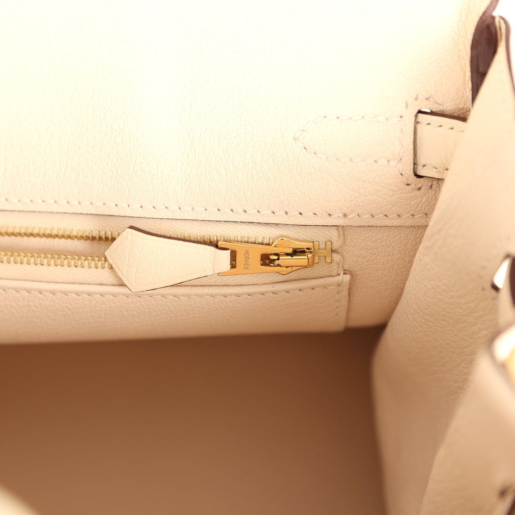 Birkin 25 Nata Ostrich Gold Hardware Bag